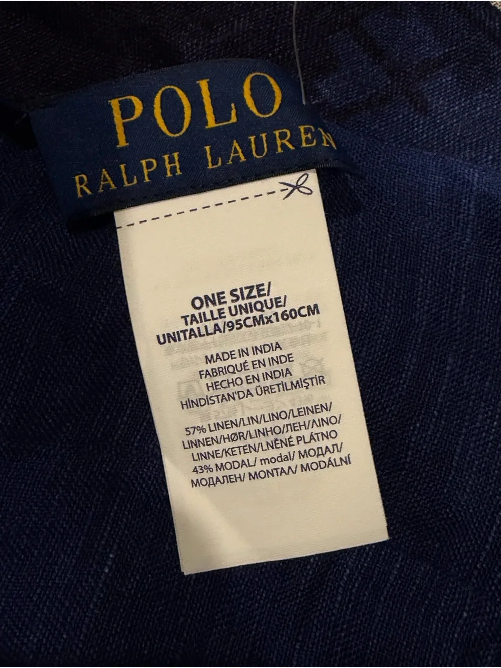 Polo Ralph Lauren Oversized Hotel Marseille France Nautical Sailboat Scarf Shawl